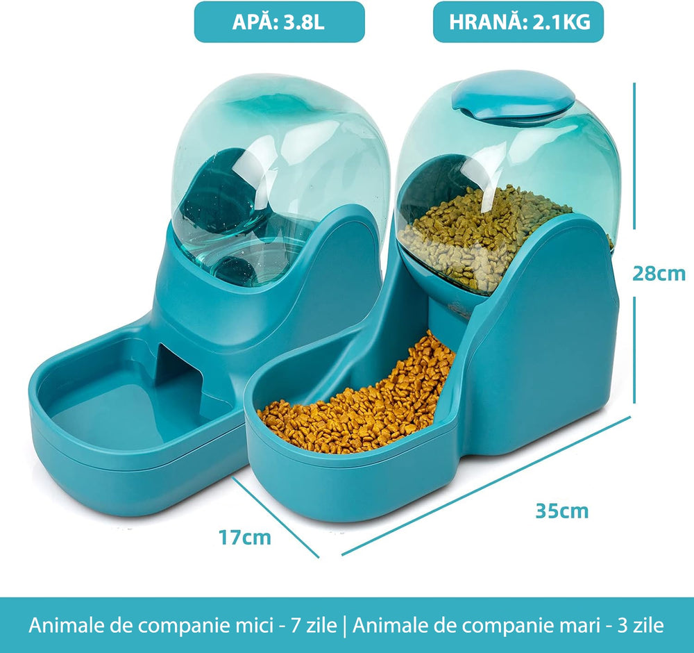 Set Distribuitor 2 în 1 Apă și Hrană 3.8L