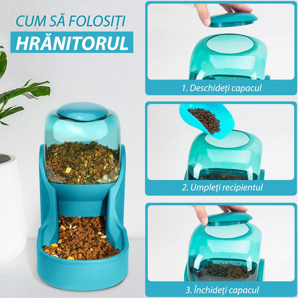 Set Distribuitor 2 în 1 Apă și Hrană 3.8L