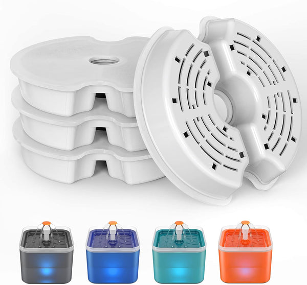 Set 4 Filtre pentru Dispenser Automat de Apă, din Bumbac cu Cărbune Activ